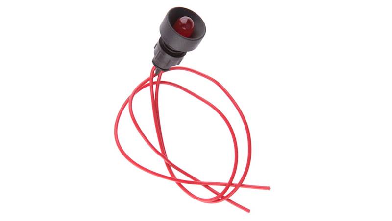 KONTROLKA LED 10mm 230VAC/DC CZERWONA Z PRZEWODEM