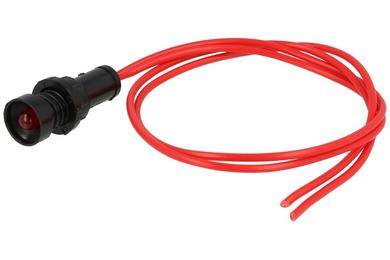 KONTROLKA LED 5mm 230V CZERWONA Z PRZEWODEM