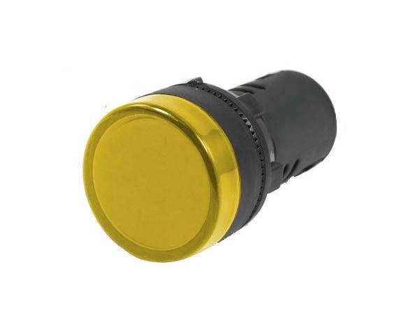 KONTROLKA LED 28mm 230VAC ŻÓŁTA
