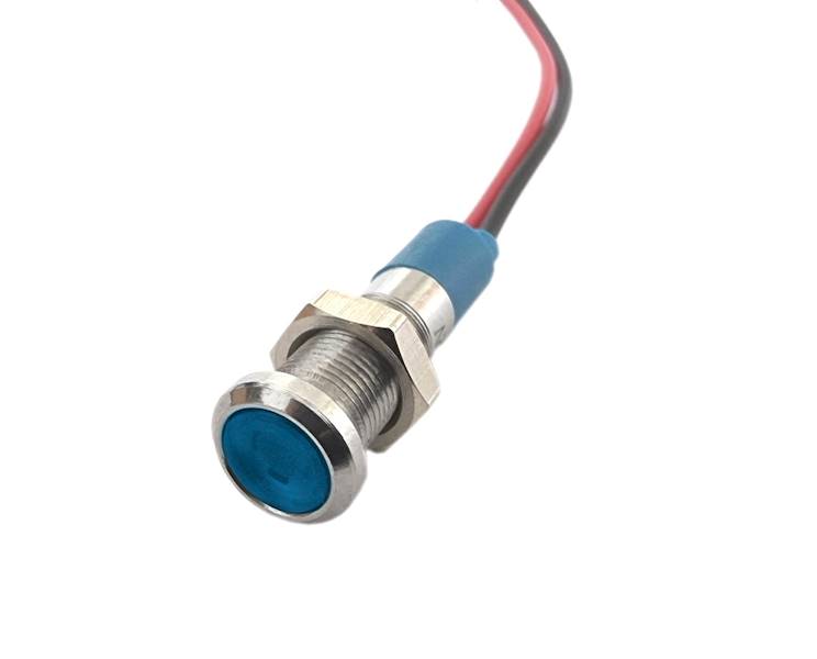 KONTROLKA LED 8mm 12V NIEBIESKA Z PRZEWODEM