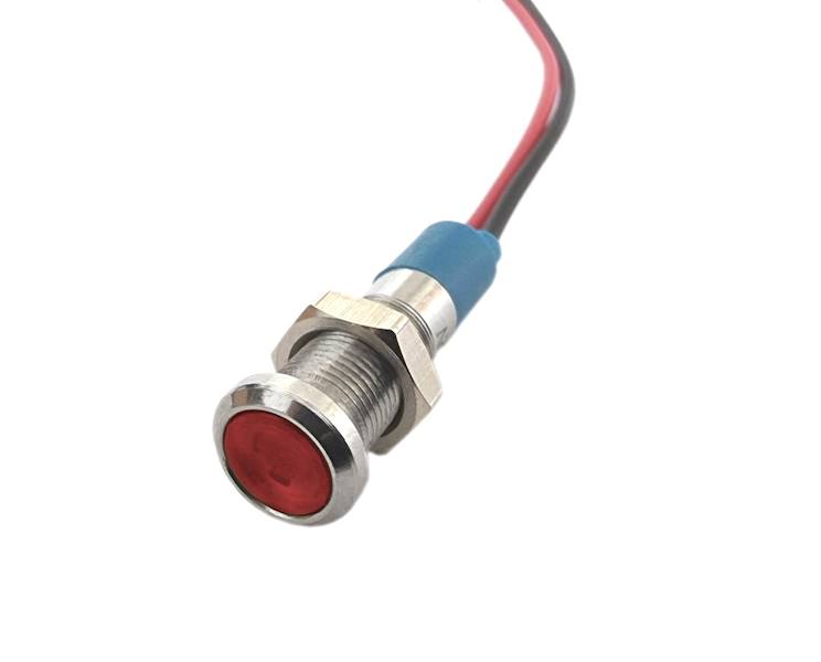 KONTROLKA LED 8mm 12V CZERWONA Z PRZEWODEM