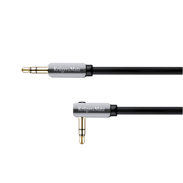 KABEL POŁĄCZENIOWY JACK3,5mm KĄTOWY-PROSTY 1m K&M