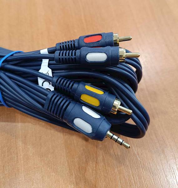 KABEL POŁĄCZENIOWY JACK3,5mm 4-POLOWY-3xRCA 1,5m