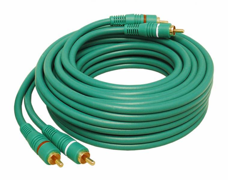 KABEL POŁĄCZENIOWY 2xRCA-2xRCA 1,5m ZIELONY