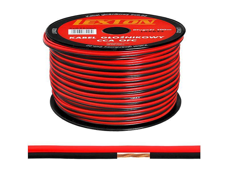 PRZEWÓD GŁOŚNIKOWY 2x0,22mm CCA CZARNO/CZERWONY