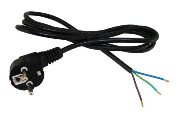 KABEL ZASILAJĄCY MONTAŻOWY 3x1mm2 CZARNY 1,5m