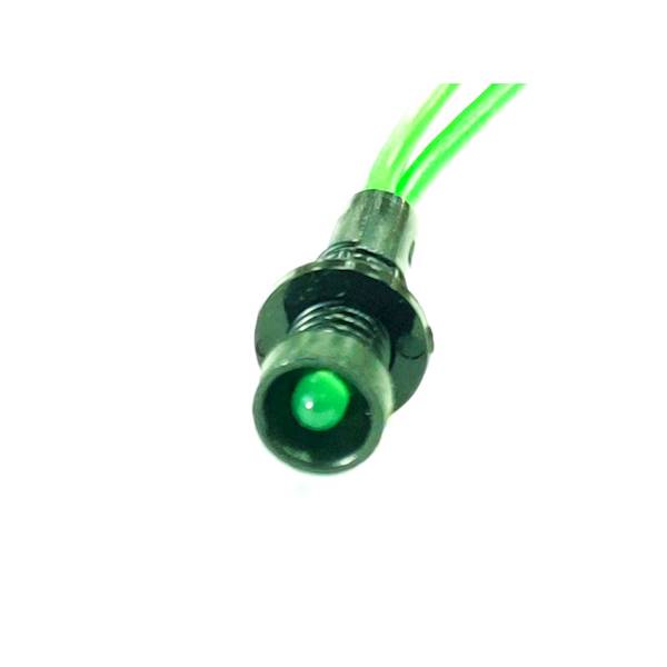 KONTROLKA LED 3mm 230V ZIELONA Z PRZEWODEM