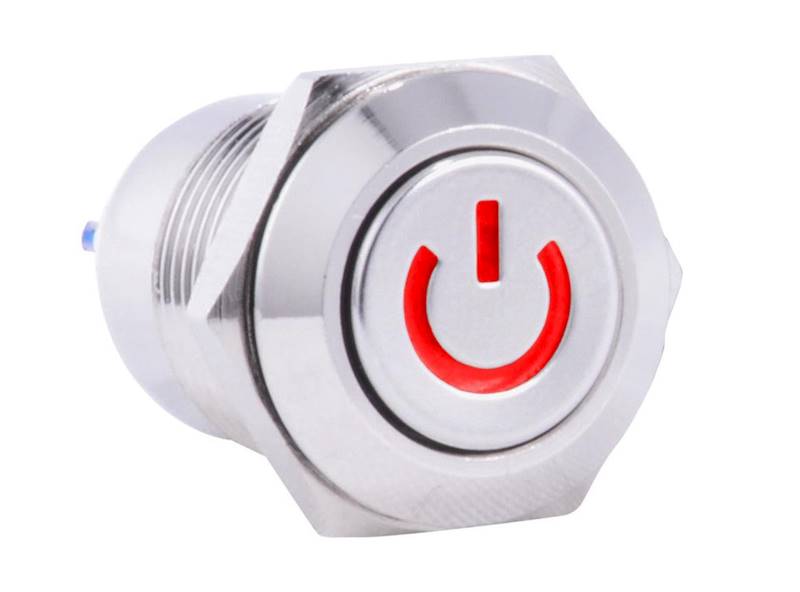 PRZEŁĄCZNIK PBW-12BPW 250V 2A (ON)-OFF CZERWONY