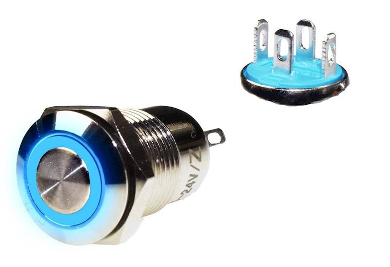 PRZEŁĄCZNIK LB12B/B 5-24V RING ON-OFF NIEBIESKI