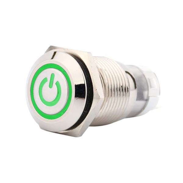 PRZEŁĄCZNIK PBW-16APP 250V 2A ON-OFF ZIELONY