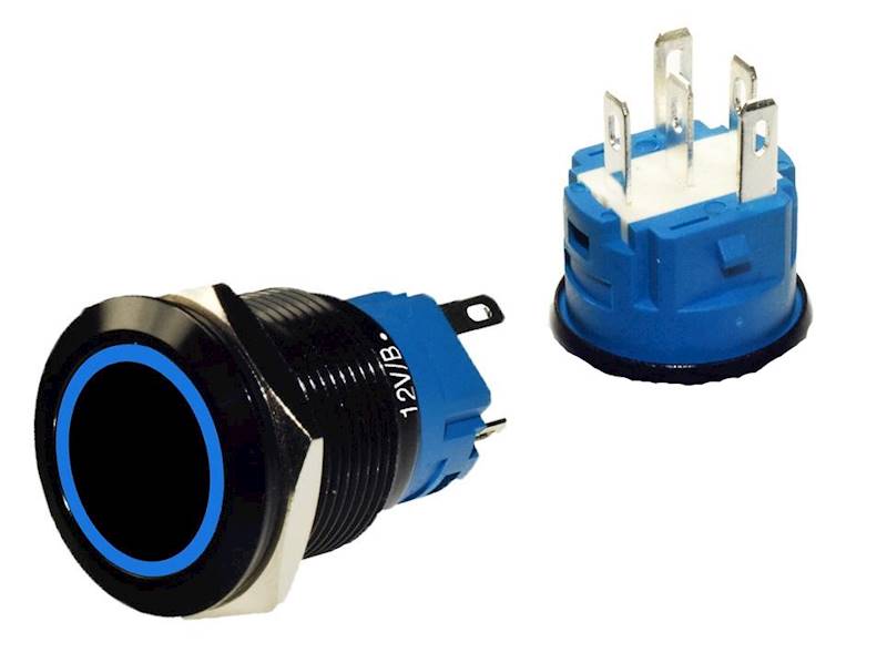 PRZEŁĄCZNIK LB19BL/B-12V RING (ON)-OFF NIEBIESKI