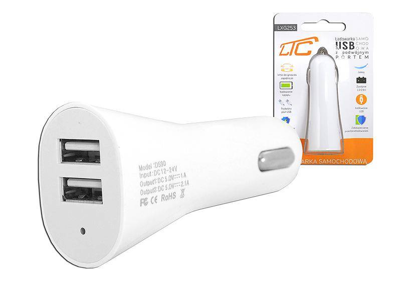 ŁADOWARKA SAMOCHODOWA 2xUSB 3,1A