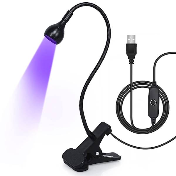 LAMPA LED UV 5V 3W Z KLIPSEM