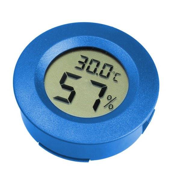 TERMOMETR+HIGROMETR LCD OKRĄGŁY NIEBIESKI