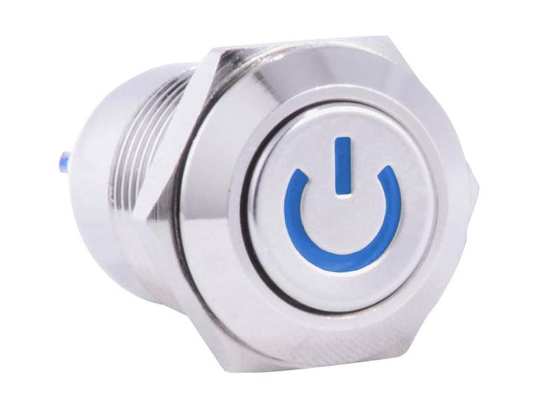 PRZEŁĄCZNIK PBW-12BPW 250V 2A (ON)-OFF NIEBIESKI