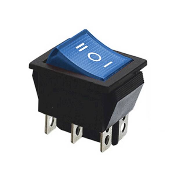 PRZEŁĄCZNIK RS203-6C3B ON-OFF-ON 250V 15A NIEBIESK