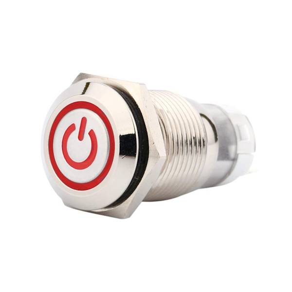 PRZEŁĄCZNIK PBW-16APP 250V 2A POWER ON-OFF CZERWON