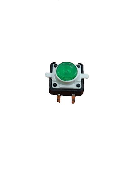 MIKROPRZYCISK 12x12mm PODŚWIETLENIE ZIELONE