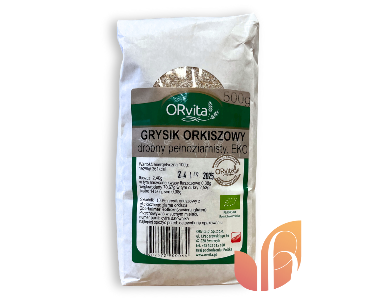 Grysik pełnoziarnisty 500g Orvita