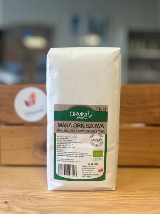 Mąka orkiszowa pełnoziarnista 1kg Orvita