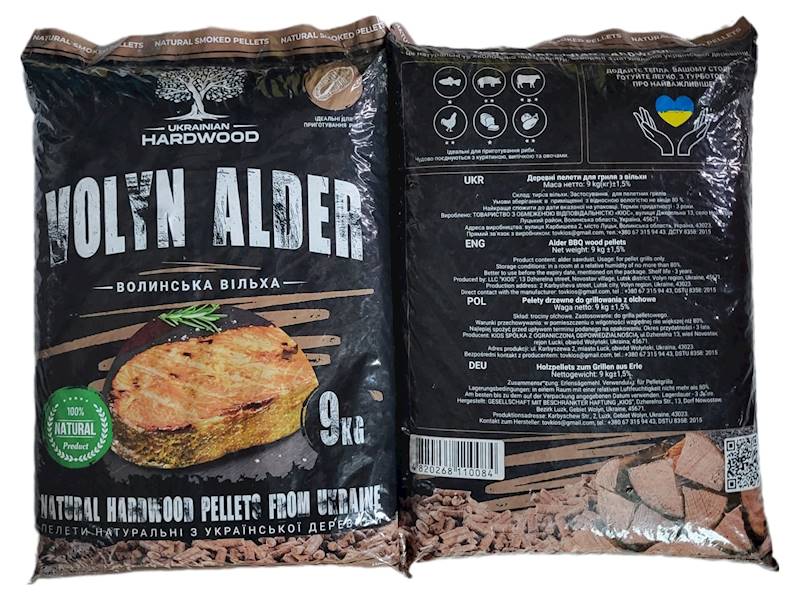 PELLET DRZEWNY DO GRILLOWANIA VOLYN ALDER 9 KG