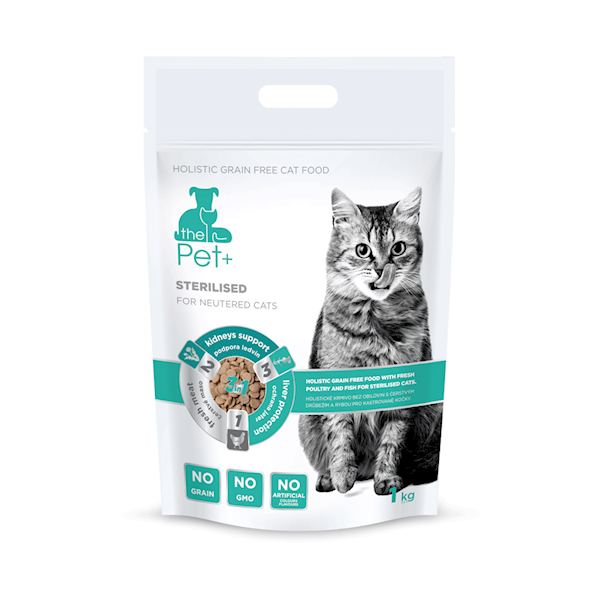 PET PLUS CAT Ad. Steryl. Holistic Chick.& Fish 1kg
