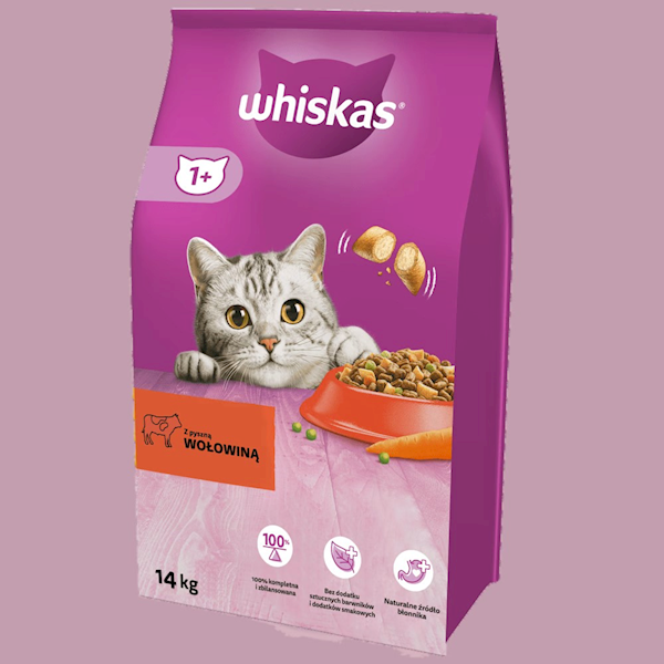 Whiskas z wołowiną 14kg