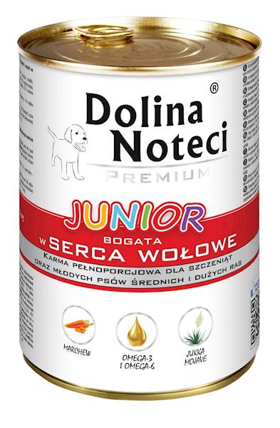 Dol.noteci premium JUNIOR serca wołowe 400g