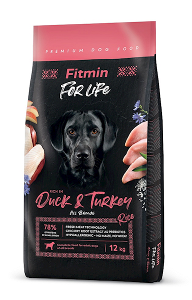 Fitmin dog FOR LIFE Kaczka & Indyk 12 kg