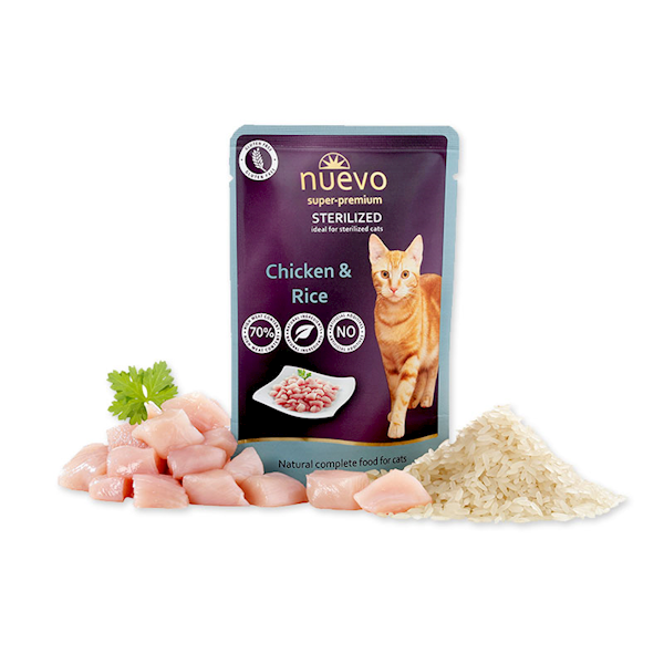 Saszetka Nuevo Cat Adult STERYL. kurczak/ryż 85g