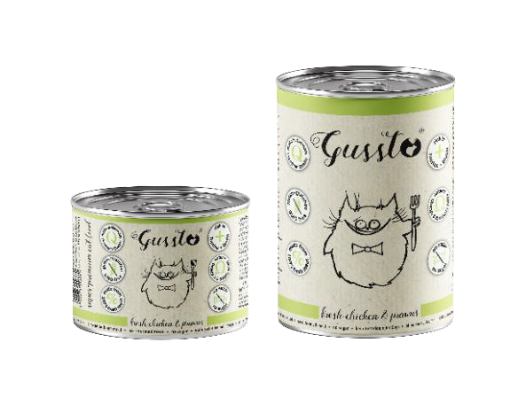 Kk Gussto Cat Fresh Chicken & Pawns 400g