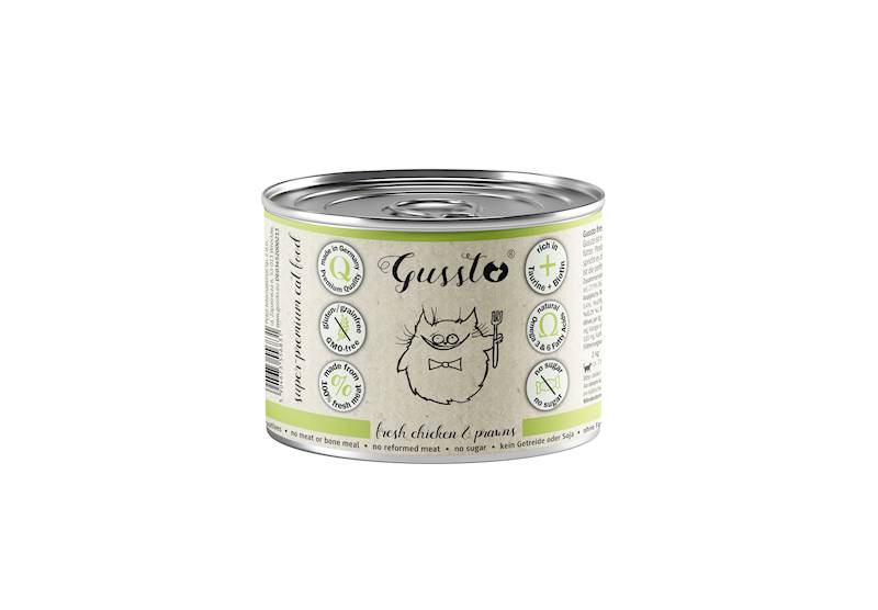 Kk. Gussto Cat Fresh Chicken & Prawns 200g op 6szt