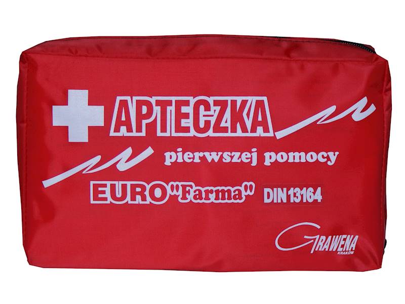 Apteczka Euro Farma DIN 13164 z ustnikiem-saszetka czerwona