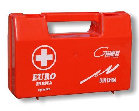 Apteczka Euro Farma DIN 13164 z ustnikiem kaseta typ A czerwona
