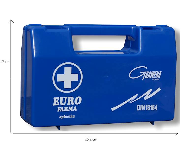 Apteczka Euro Farma DIN 13164 z ustnikiem kaseta typ A granatowa