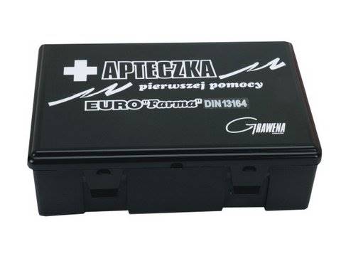 Apteczka Euro Farma DIN 13164 z ustnikiem kaseta czarna