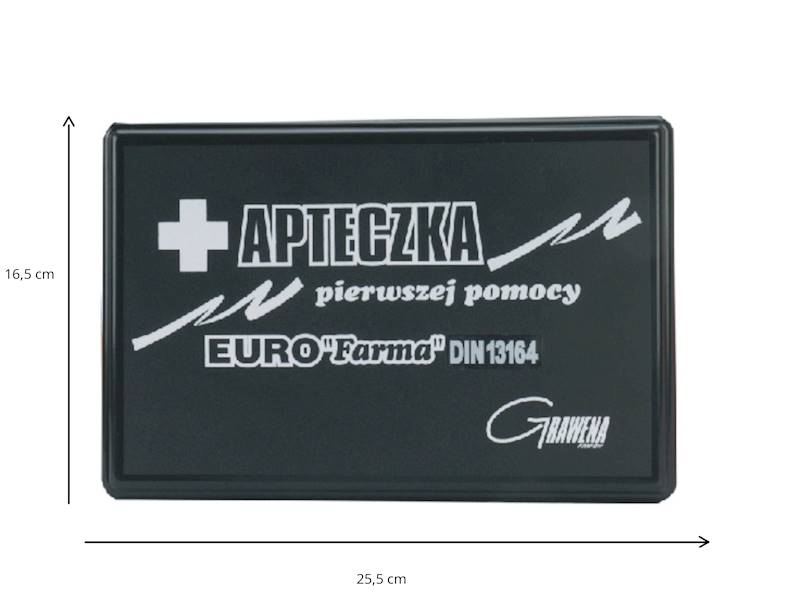 Apteczka Euro Farma DIN 13164 z ustnikiem kaseta czarna