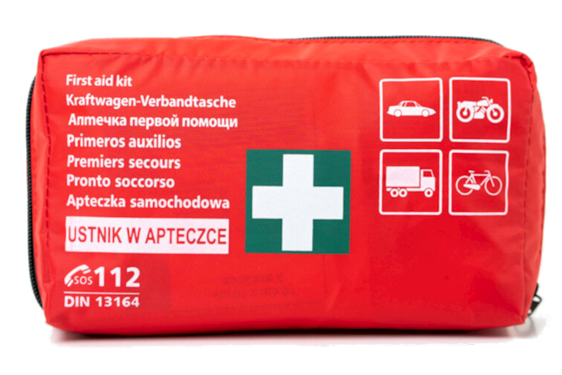 Apteczka Euro Farma DIN 13164 z ustnikiem-saszetka czerwona