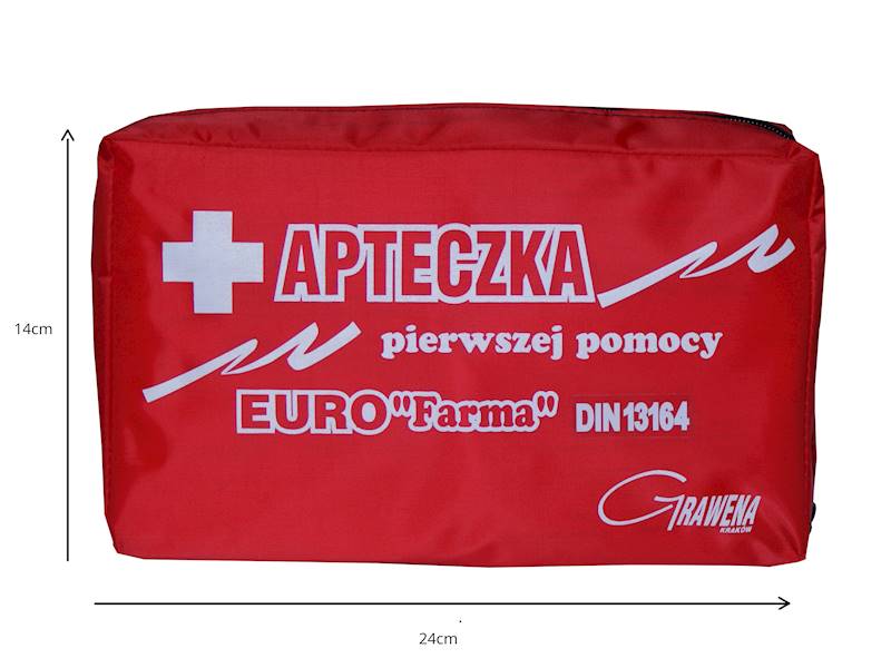 Apteczka Euro Farma DIN13164 z ust.- sasz.czerwona