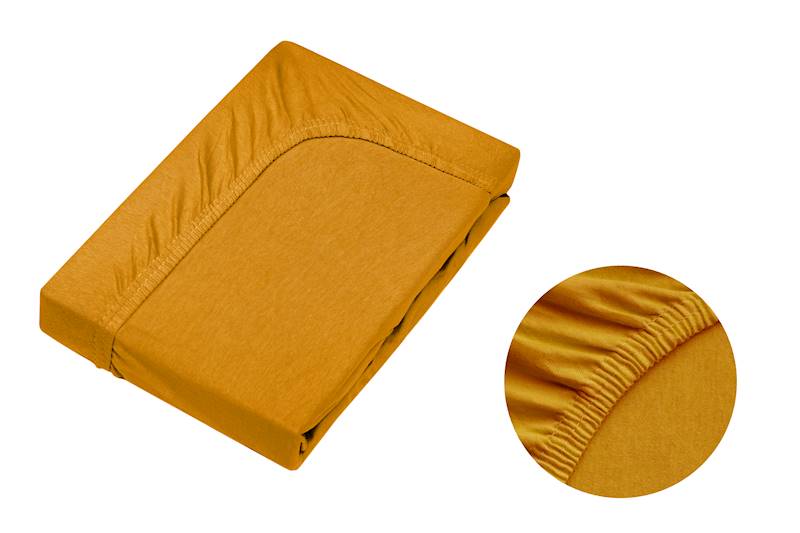 Prześcierdało MB Jersey 120x200+30cm musztardowy