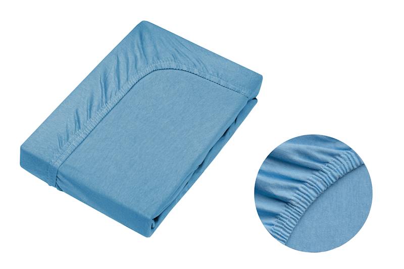 Prześcierdało MB Jersey 160x200+30cm j. niebieski