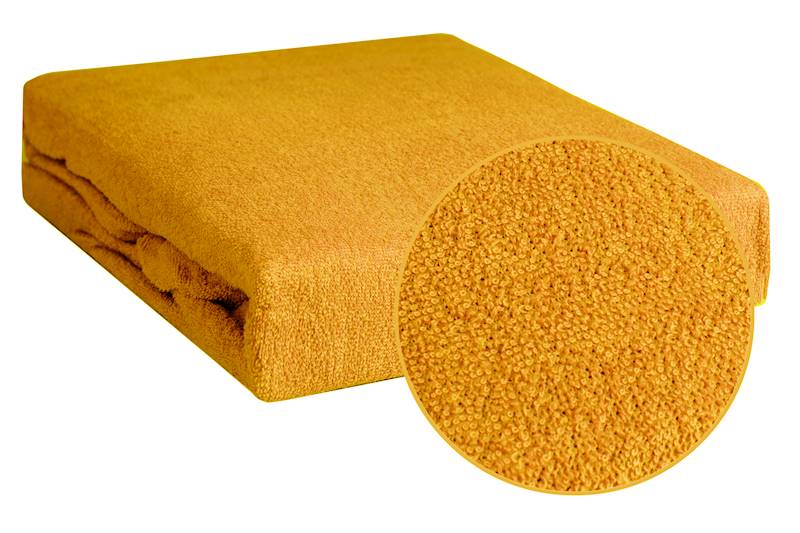Prześcierdało MB Frotte 220x200+30cm musztardowy