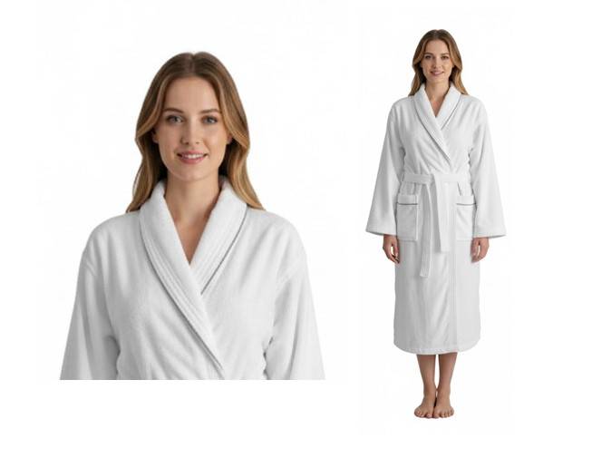 Szlafrok MB VELLUTO welur 350g, biały