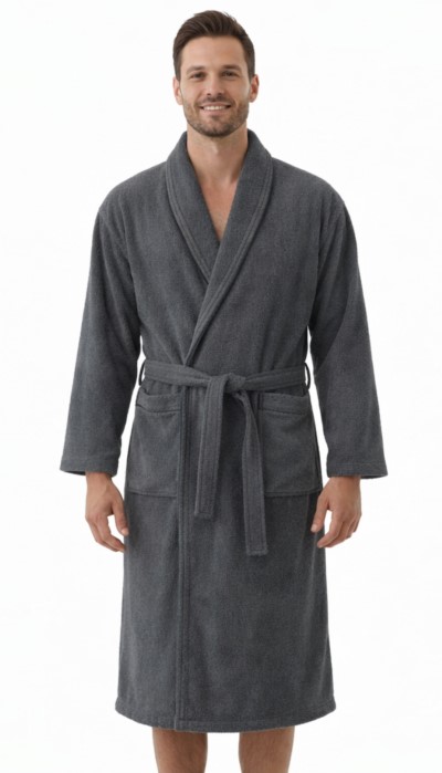 Szlafrok MB VELLUTO welur 350g, ciemny szary