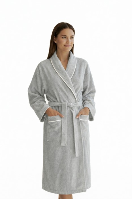 Szlafrok MB VELLUTO welur 350g, jasny szary