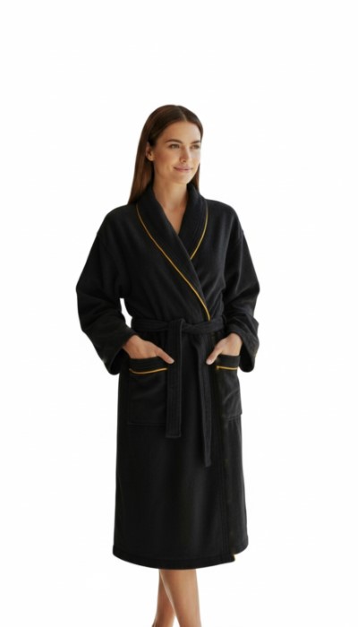 Szlafrok MB VELLUTO KOLOR roz.S 350g welur, czarny