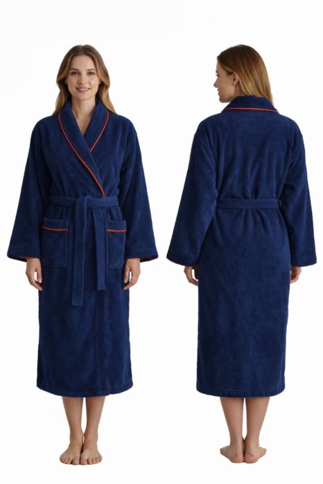 Szlafrok MB VELLUTO KOLOR roz.S 350g welur, granatowy