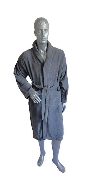 Szlafrok MB VELLUTO welur 350g, ciemny szary