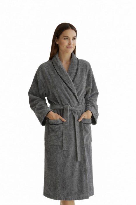 Szlafrok MB VELLUTO KOLOR roz. XL 350g welur, ciemny szary