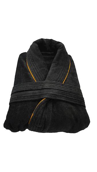 Szlafrok MB VELLUTO KOLOR roz.XL 350g welur, czarny